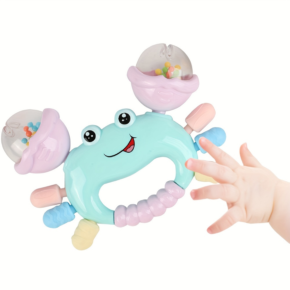 1pc Baby Crab Rattle Toy - ABS Material, Handheld Crab Shaped Teether for Infants, Early Education Grip & Smart Toy for Newborn Boys and Girls, Random Color