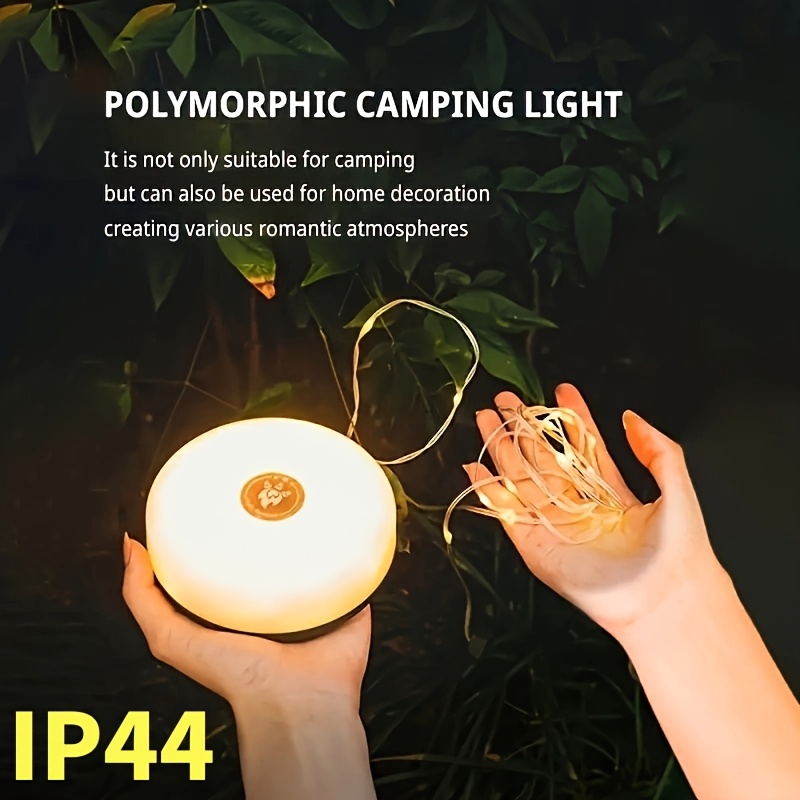 

Portable Multi-functional Outdoor Camping Lamp,, Built-in 32- String, Lighting Camping Lamp, Color Light/ Mode Switch, Built-in 1800mah Battery, Can Supply Charging For Devices