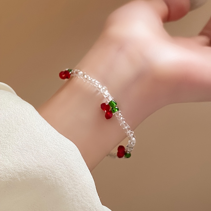 Bohemian Cherry Bead Bracelet Set