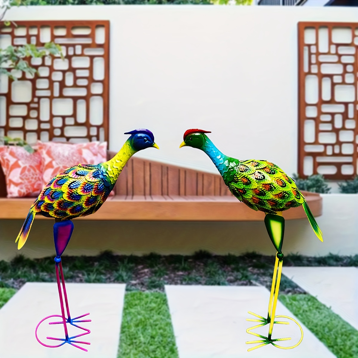 美しい色彩の屋外彫刻 庭 芝生 パティオ ポーチ 結婚式やお祭りの装飾に最適な 電気やバッテリー不要の動物テーマのアール - Temu Japan