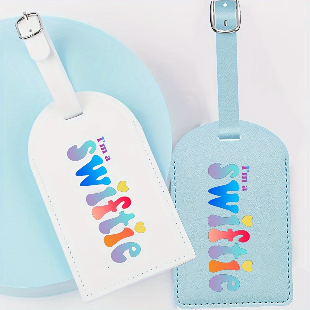 

Swiftie Printed Luggage Tag, Unique Identifier For Travelers, Pvc Leather Baggage Label, Ideal Gift For Couples, Friends, And Family - 1 Piece