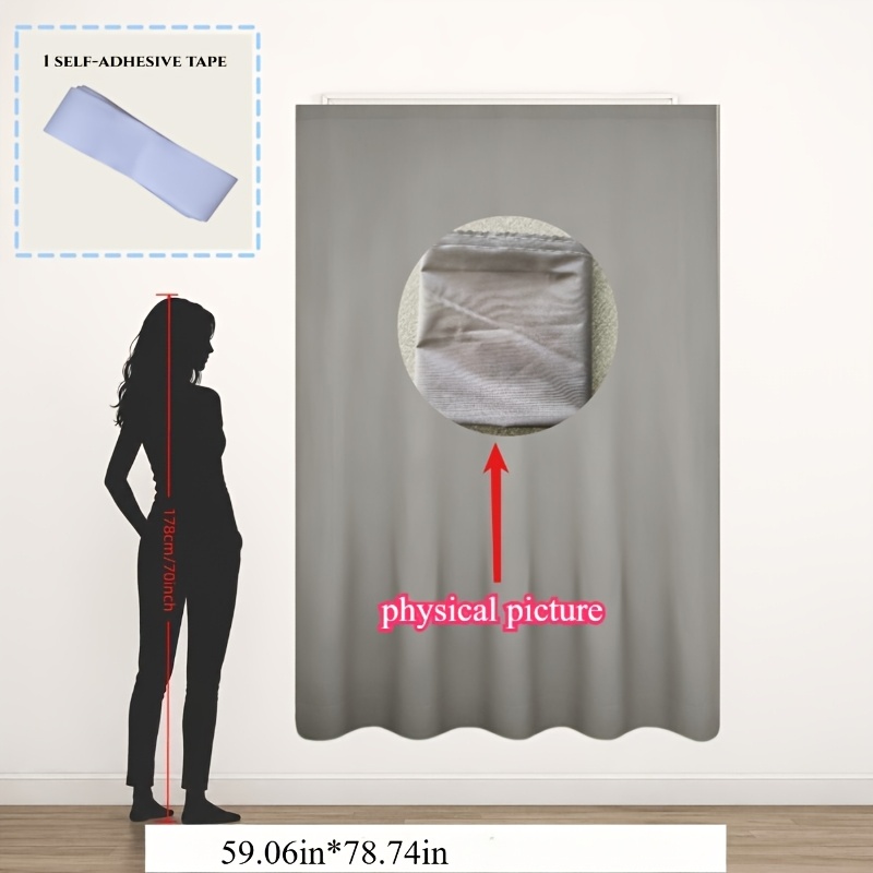 TEMU 100% Blackout Curtains, No-drill Adhesive Curtains, Insulating Curtains, Portable And