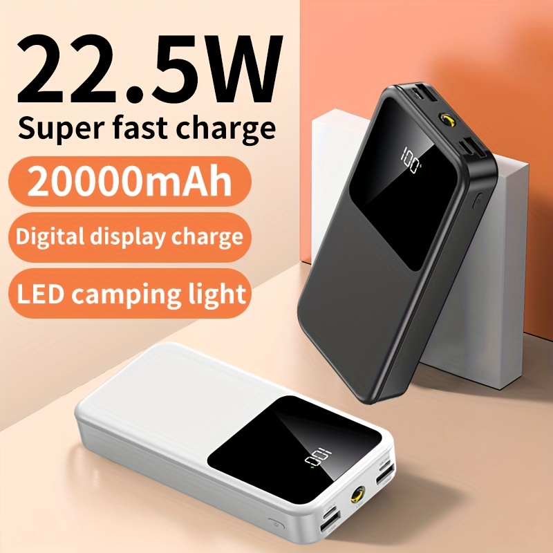 

20000mah Portable Power Bank, 22.5w/pd20w Super Fast Charging, With Led Battery Display, Built-in Led Light, Dual And , Compact Portable Mobile Phone Charger