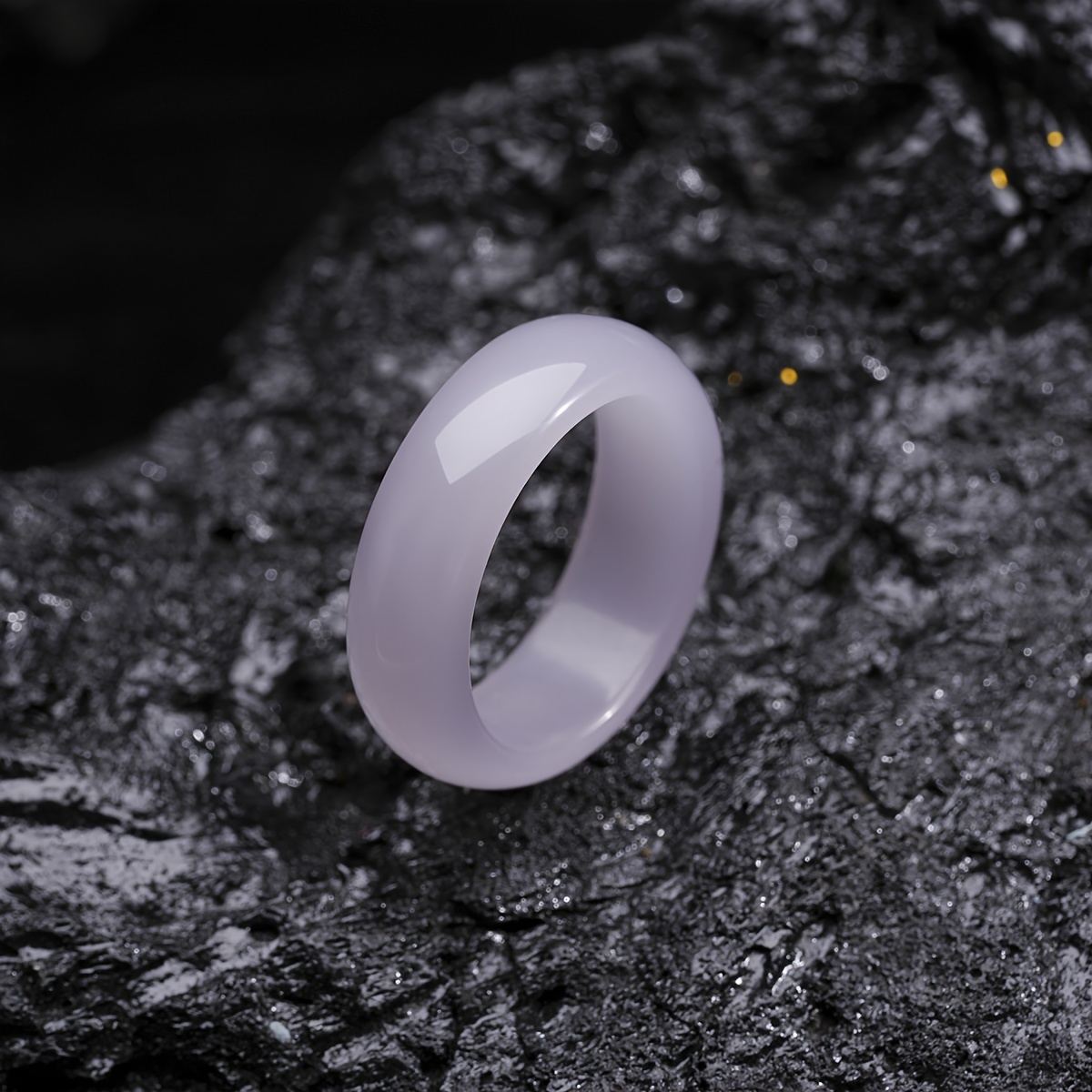 Pinannie Solid Couple Rings 7.5mm Wide Engagement Wedding Bands Retro Style