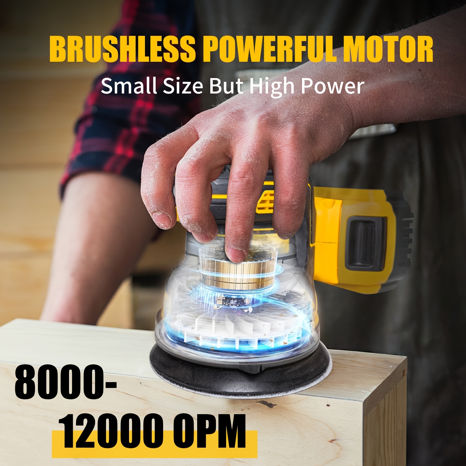 5 brushless cordless random orbital sander variable speed - Temu
