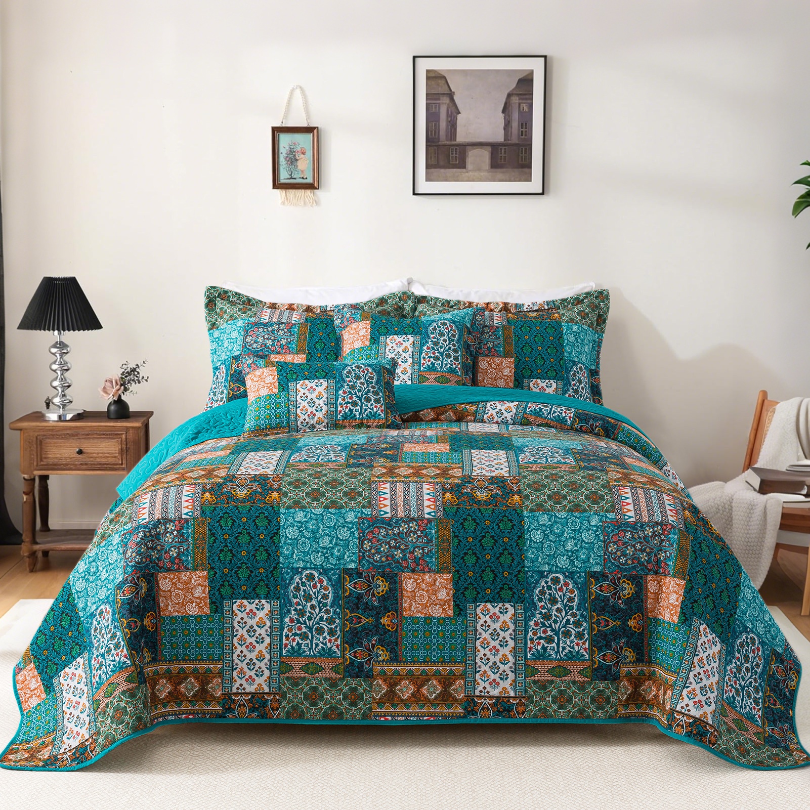 TEMU 3pcs King Size Quilt Set, Lightweight King Coverlet Comforter, Soft Farmhouse Bedspread Bedding Sets For Bed Decorations All Season