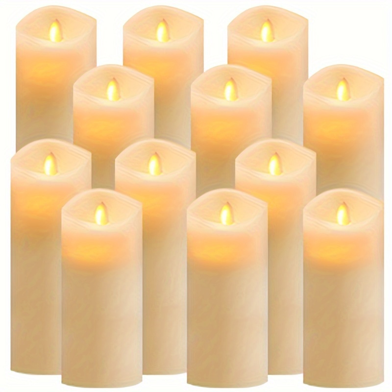 

Flameless Candles Battery Operated 12 Pack Led Candles (d:2.2" X H:4" 5" 6" 7") Candles With 2 Remotes Control For Wedding, Party, Birthday, Outdoor/indoor Decoration