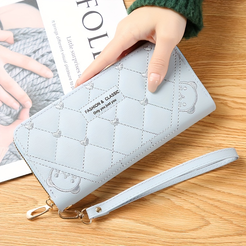 Chic Embroidered Long Wallet Women Zippered Clutch