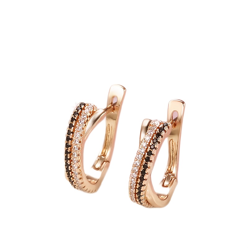 TEMU A Pair Of Exquisite Copper Micro-inlaid Zirconia Ear Clips Are Suitable For Women' Wear And Party Wear