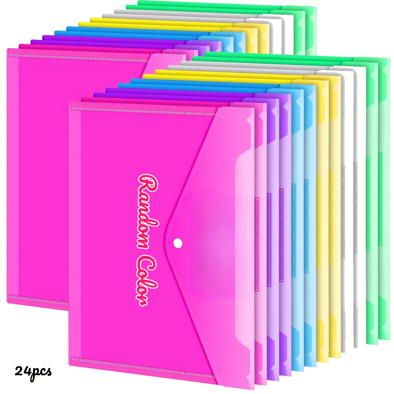 TEMU 24 pz Buste Portadocumenti A4 in Plastica, Trasparenti con a , Tasche per Classificazione Multicolore per Ufficio, Casa e Organizzazione