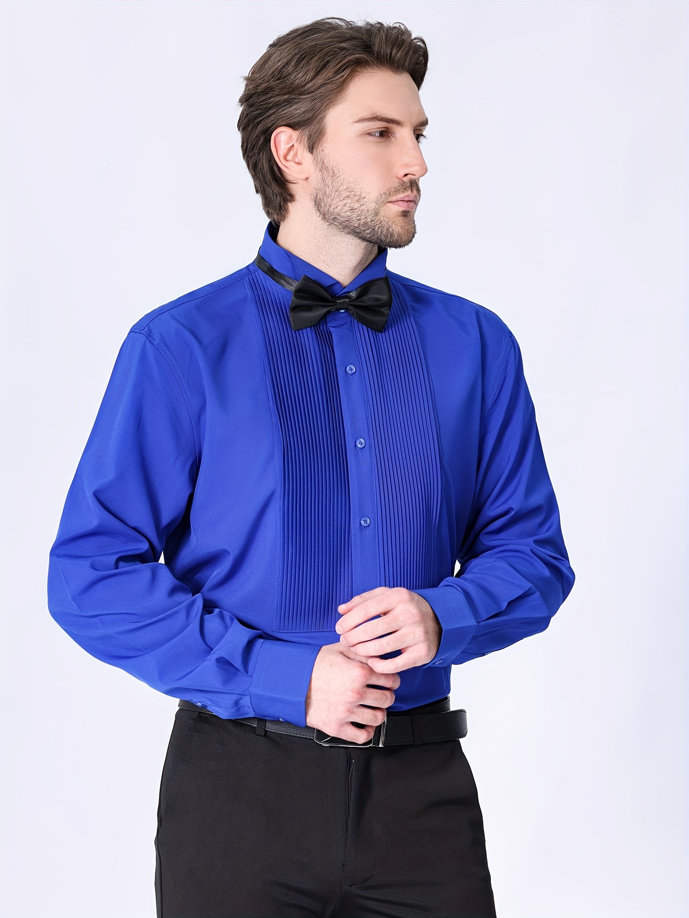 Buy Black Chain Collar Slim Fit Shirt by  with Free Shipping