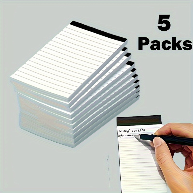 

5 Packs Note Pads, Lined Notes Memo Pads, Writing Pads, 3 X 5 Inch Lined Writing Note Pads, 30 Sheets Each, Perfect For School, Office, Home