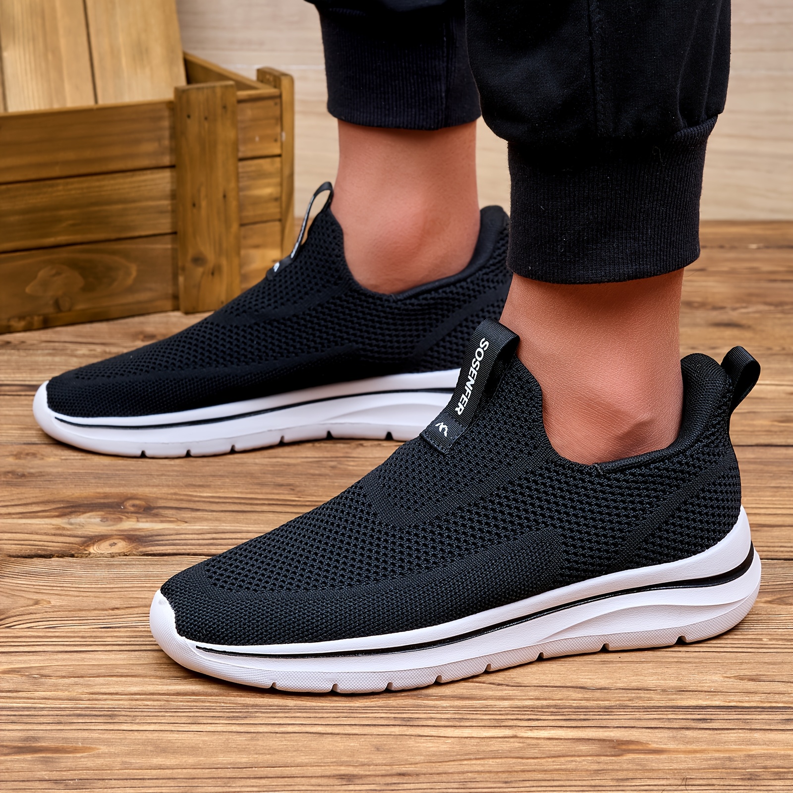 Men'S Athletic Footwear, Featuring Breathable Mesh, Casual Sport Style, Soft Soles, Comfortable Slip-On Design, And Hands-Free Easy-To-Wear Sneakers