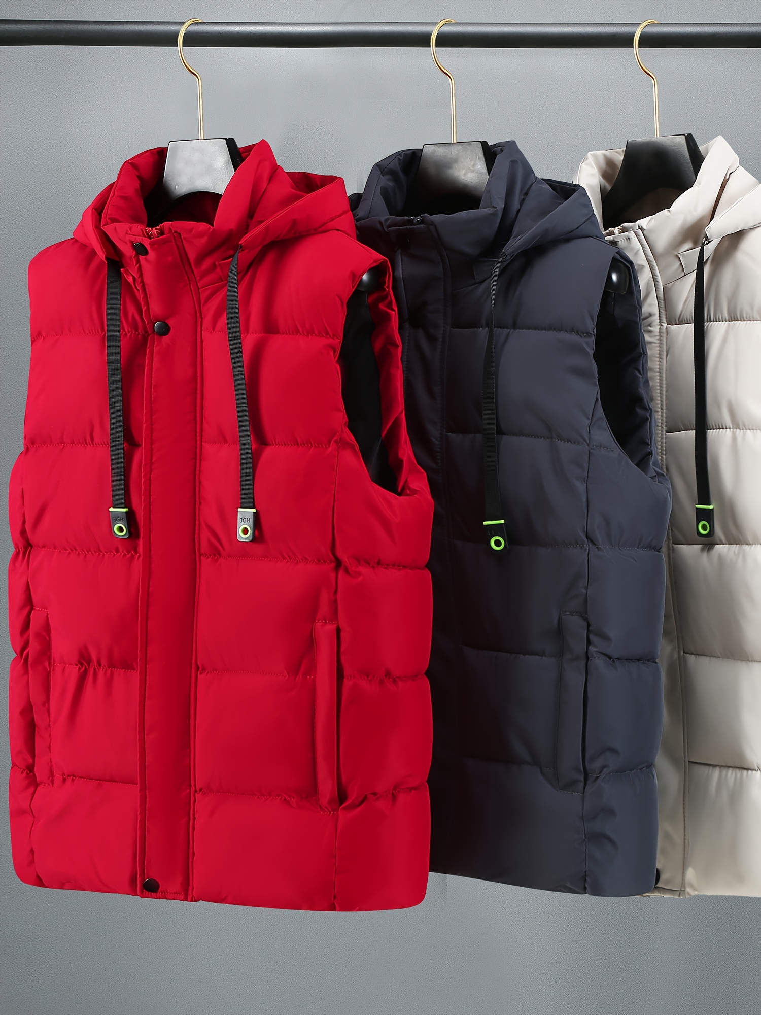 【CERRIC】HOODDED PADDING VEST Men's Hooded puffer vest in shiny ripstop | Multicolor | Diesel