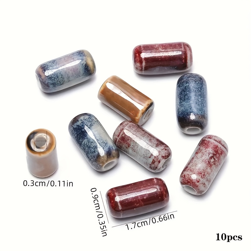 40pcs High-Temperature Fired Ceramic Mixed Color Beads