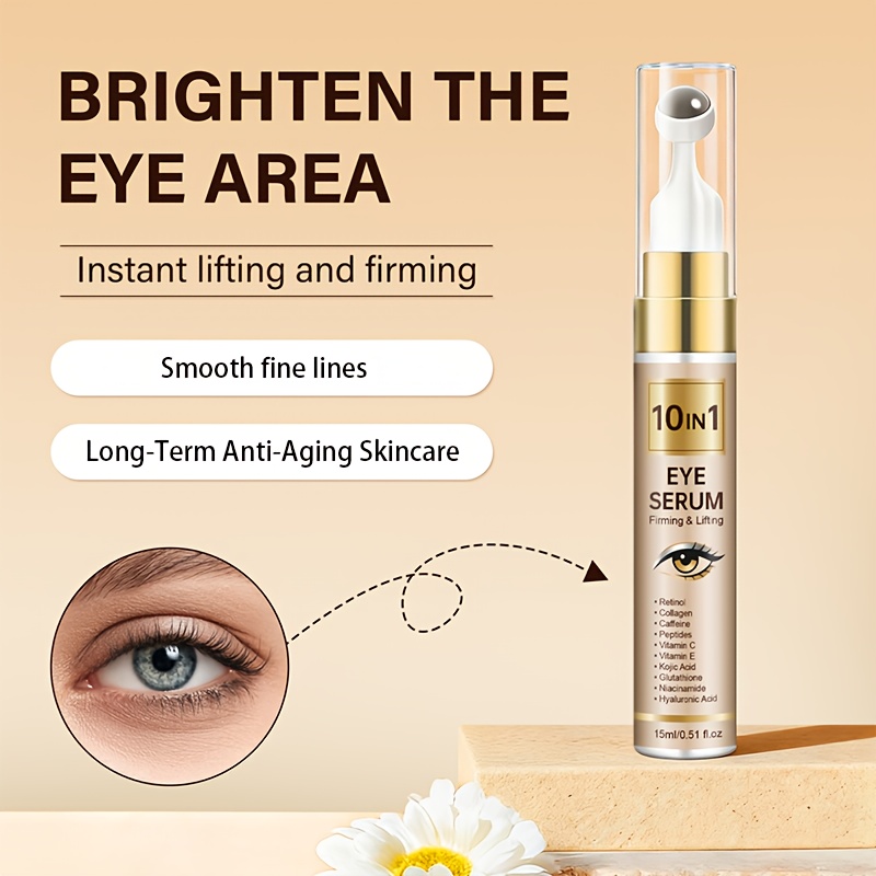 Această cremă de ochi instantă pentru fermitate 10-în-1 conține retinol, colagen și cafeină, oferind hidratare și iluminând tenul, în timp ce netezește liniile fine din jurul ochilor, revigorând strălucirea tenului - un bej deschis, hidratare zilnică pentru îngrijirea ochilor.