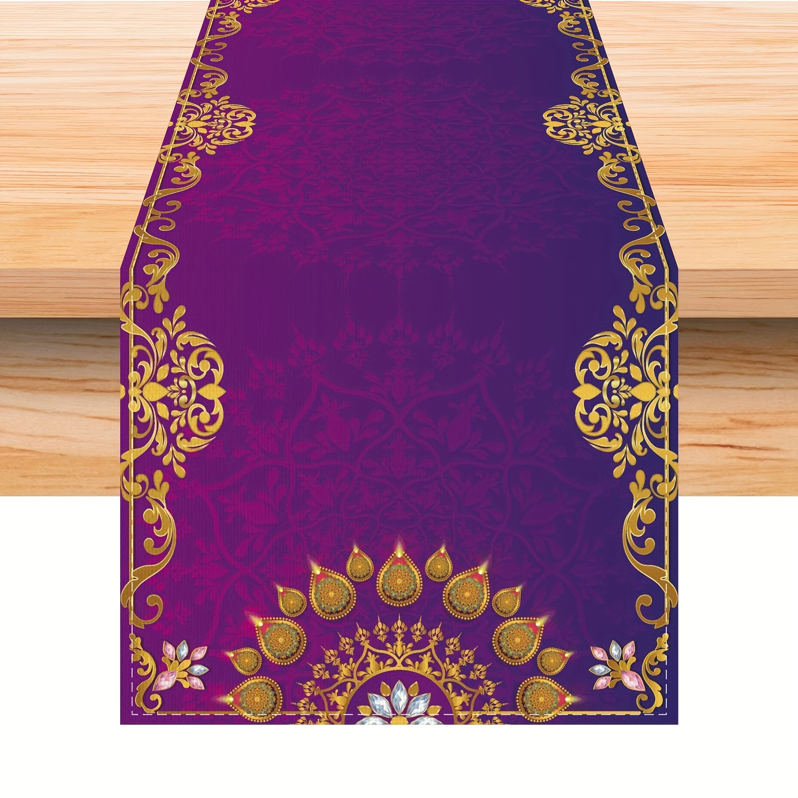 

1pc, Diwali Table Runner, Diwali Table Cloth Diwali Table Decoration, Diwali Decor Indian Diwali Decorations And Supplies For Home