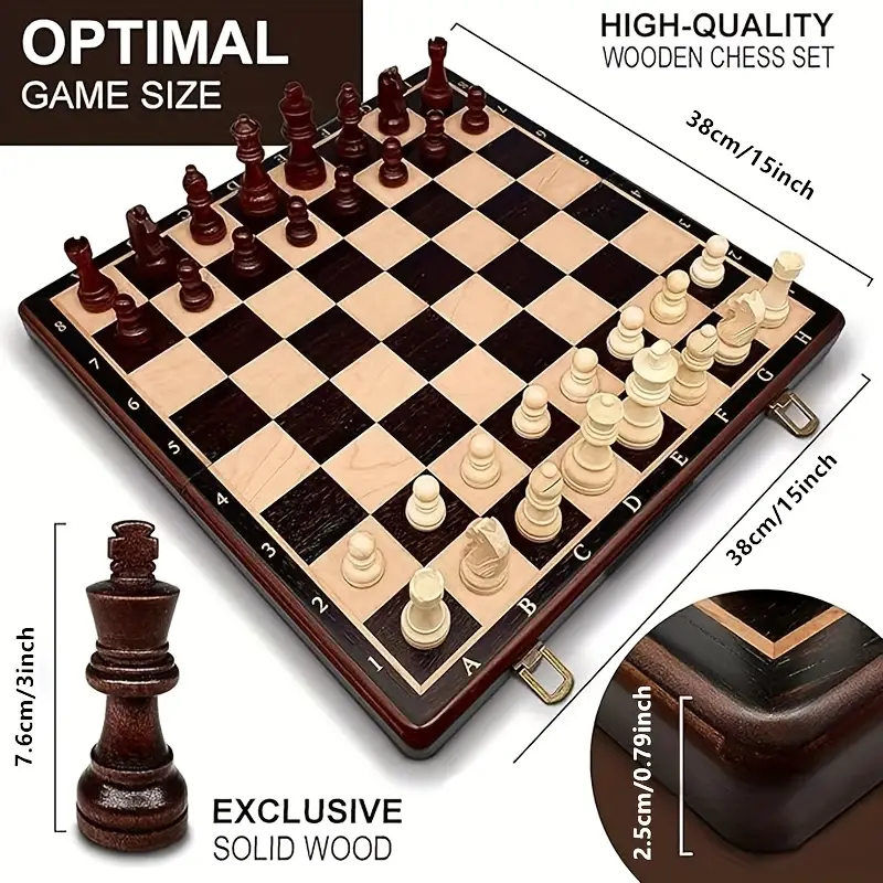 jeu déchecs en bois échiquier magnétique pliable 38 cm/15 - Luxembourg jeu déchecs en bois échiquier magnétique pliable 38 cm/15 - Luxembourg