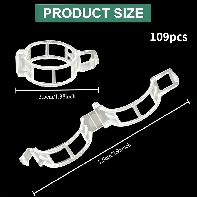 TEMU 109 Pack Heavy-duty Reusable Plant Support Clips Snap Design - Thickened Reinforced Garden Clips Suitable For Tomato, Cucumber, Grape, Pepper