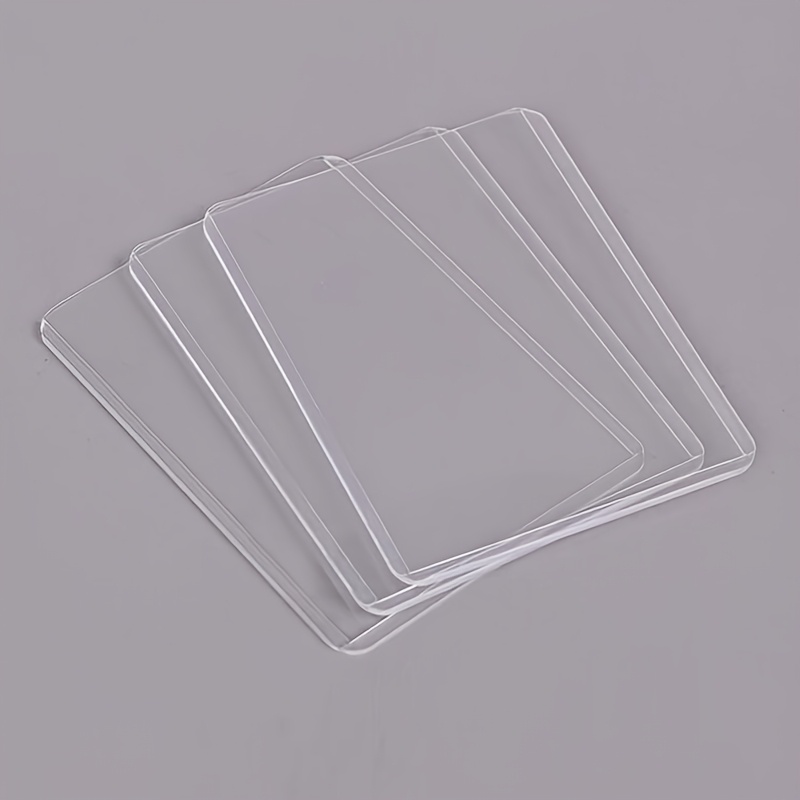 TEMU 64x89mm 5pcs Vertical Compact Hard Card Protectors, Transparent 3-inch Postcard Sleeves, Suitable For Single Sports Cards Like Baseball,