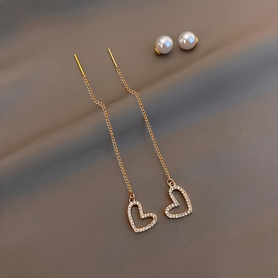 Rhinestone Love Charm Earrings