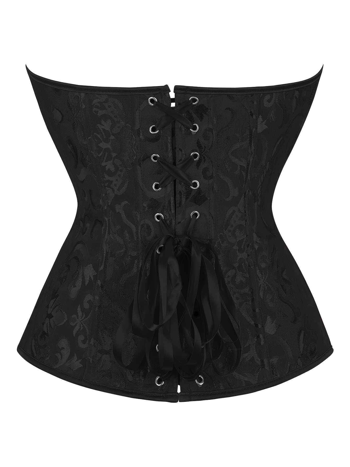 Jacquard floral bustier bra without straps, elegant straight-neck top with laces and curved hem, Women's clothing, Carnival