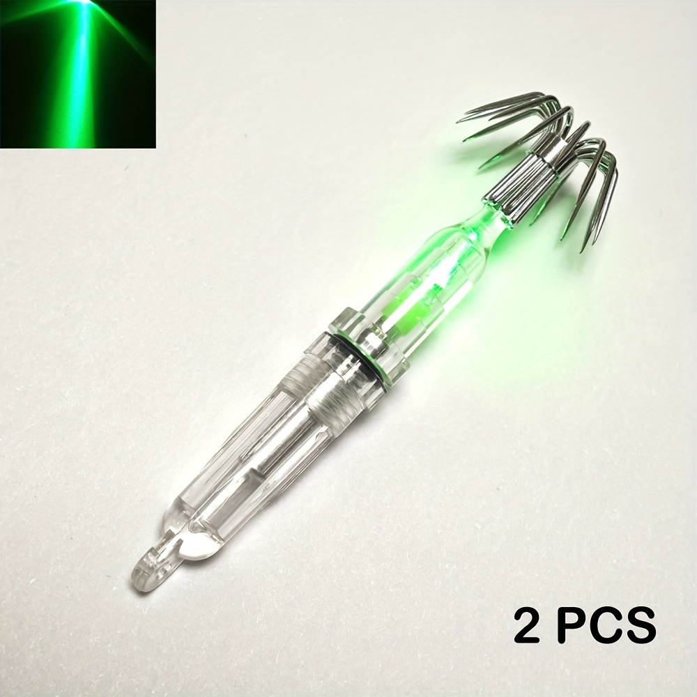 TEMU 2pcs Leurres , Leurres de Pêche avec Hameçons Aiguisés, Leurres Pêche de Nuit, 7Cm/2.76 Pouces de Taille pour les Poissons Lumineux