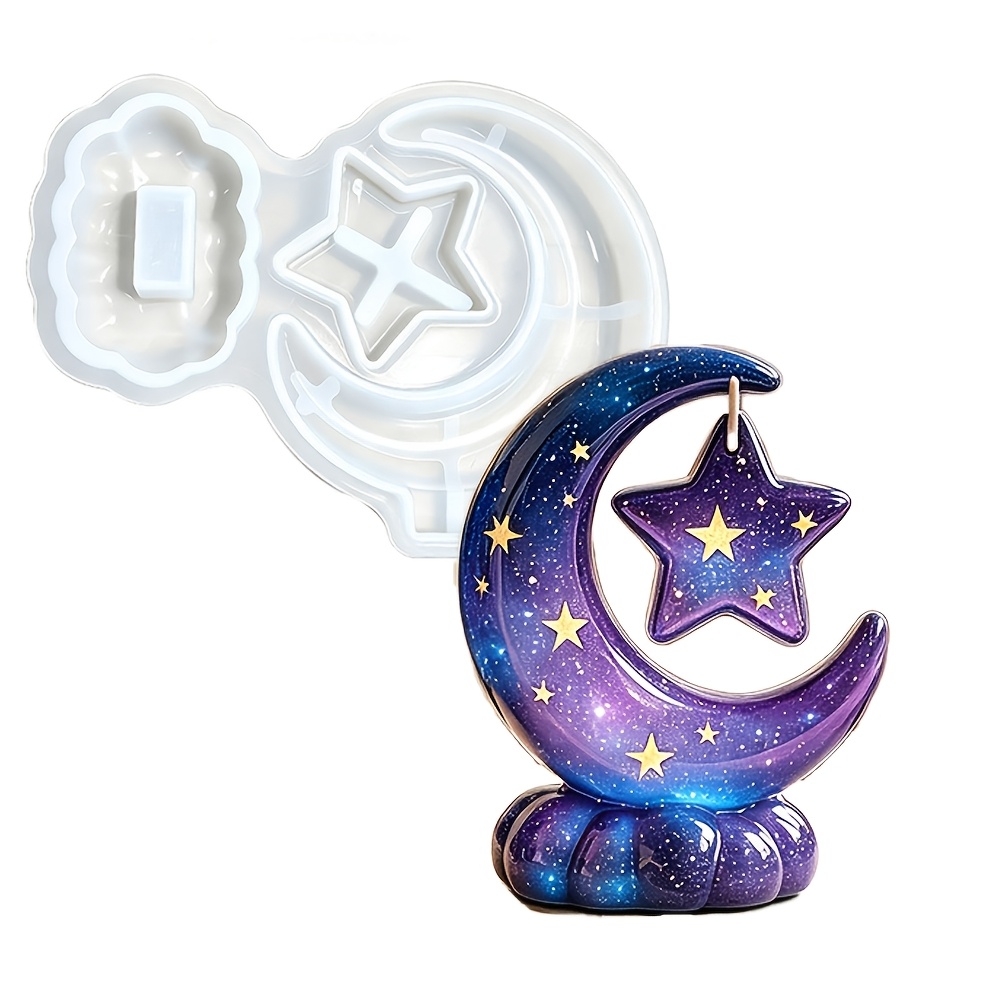 TEMU Small Epoxy Resin Mold Moon Star Heart Wing Silicone Mold For Resin Picture Photo Frame Molds For Epoxy Resins Casting Wedding Home Decor