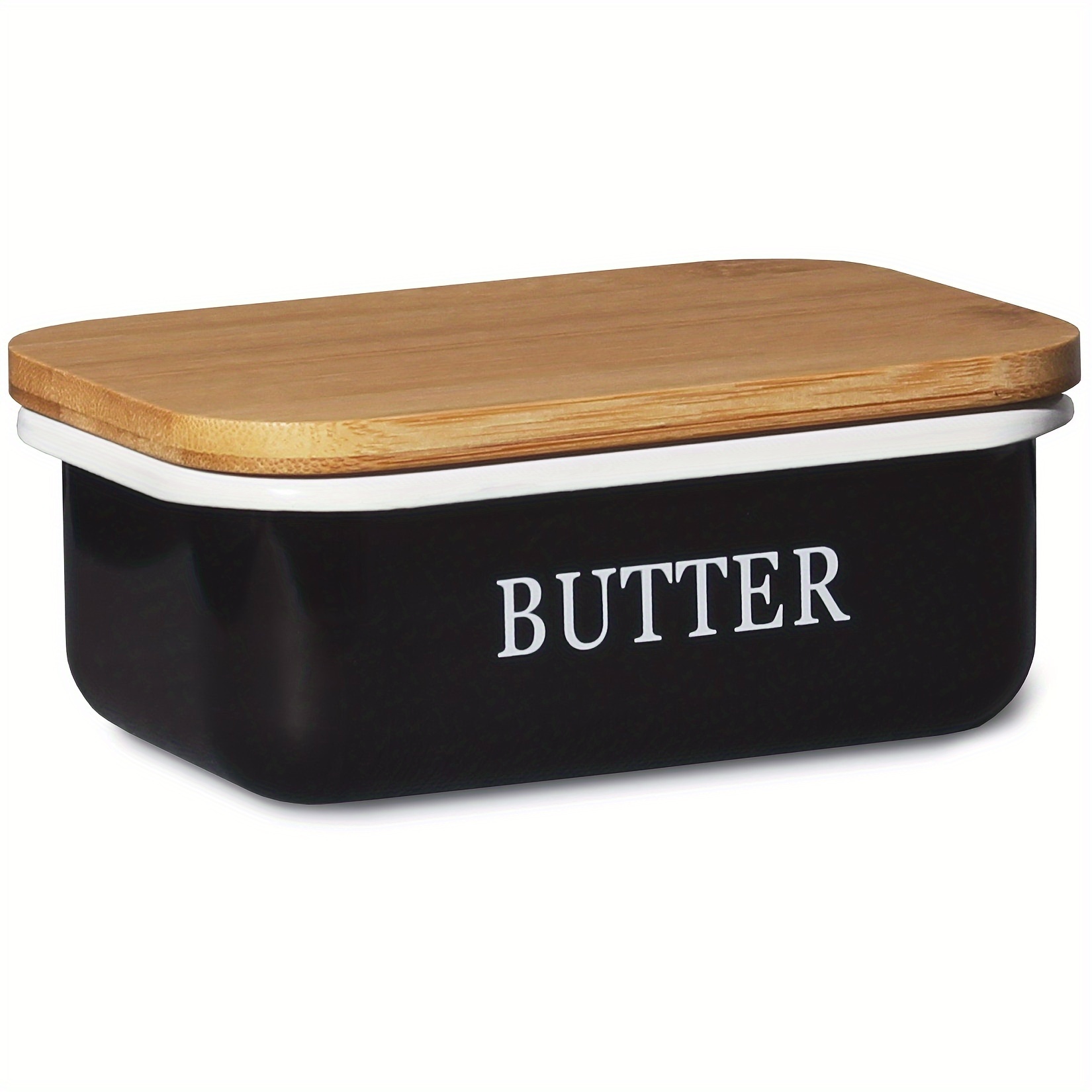 TEMU Butter Dish Butter Dish, Butter Bell For 250g Butter, With Wooden Lid, Baskets, Bins & Containers For Home Organization