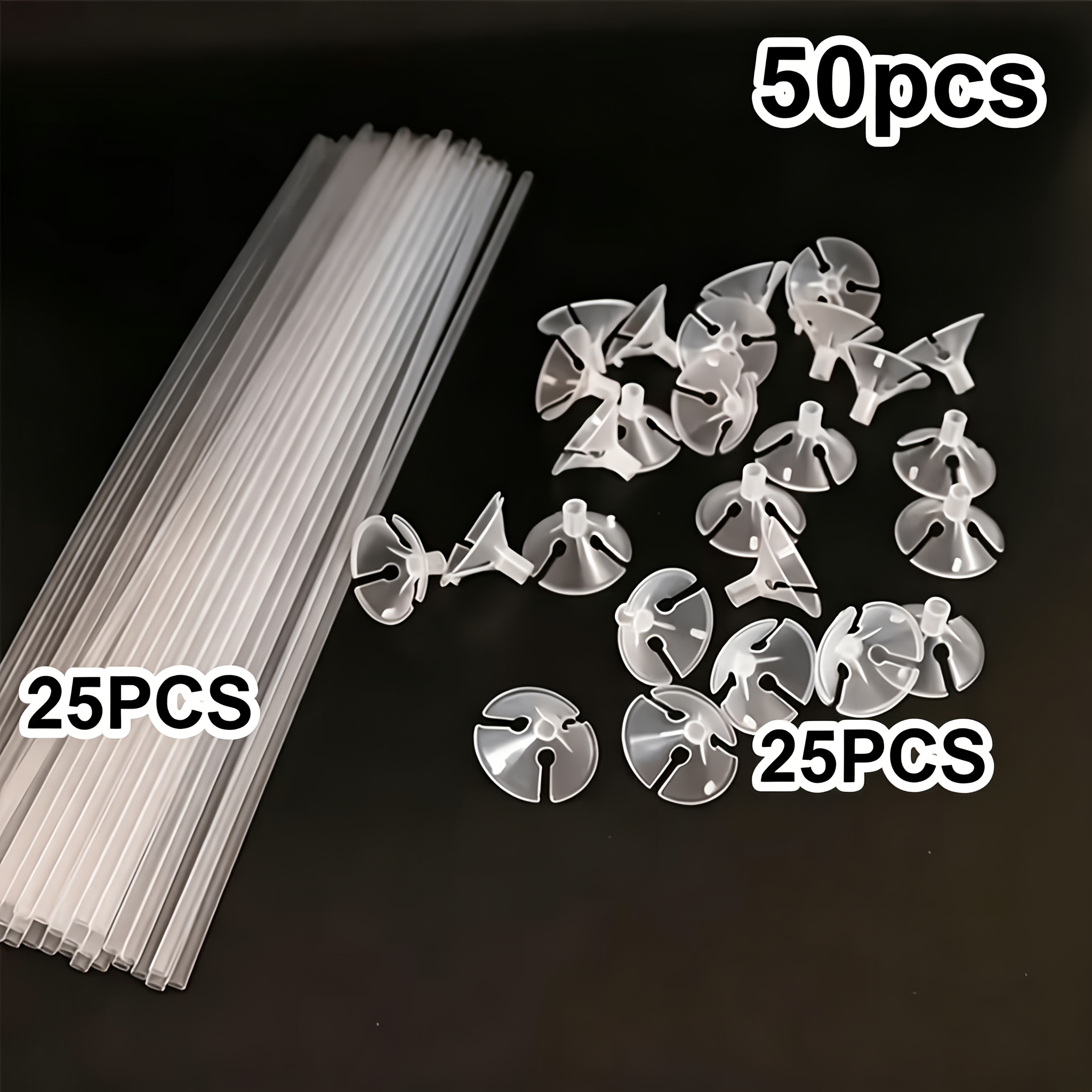 TEMU Ensemble de décoration de ballons intérieur et extérieur comprenant au total 50 pièces, dont 25 bâtons de ballon réutilisables et 25