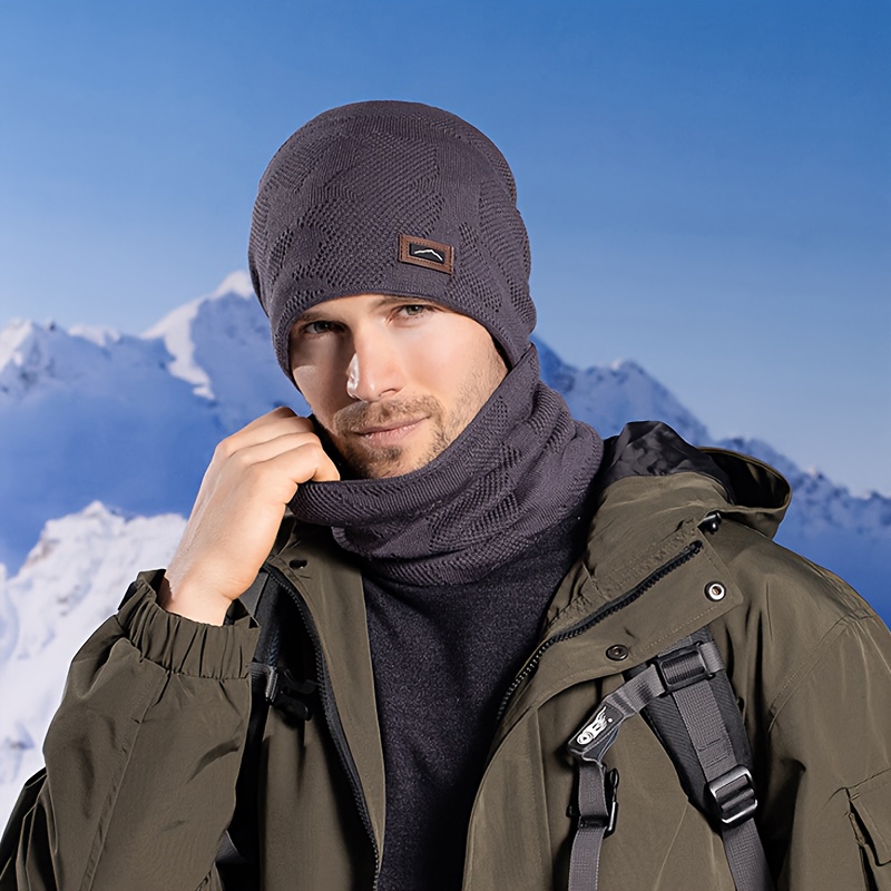 set pezzi: sciarpa e cappello in spessa e per con protezione delle