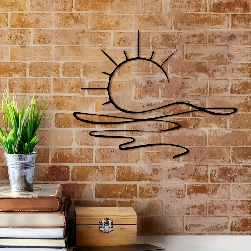 

1pc, Sunrise & Art - Chic, Minimalist Iron Wall Decor For Modern Home Aesthetics | Metal Wall Art | Housewarming Gifts | Wedding Gifts