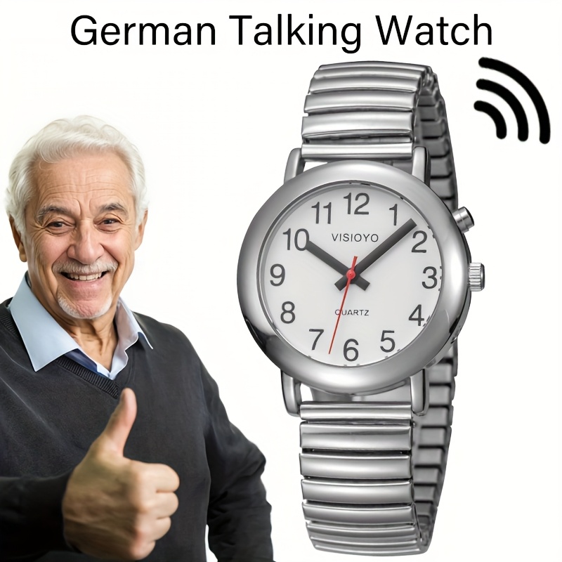 Image of German Talking Watch With Chime, Chime, Alarm Clock Function Suitable For The Blind Visually Impaired People To Use Watch Gift