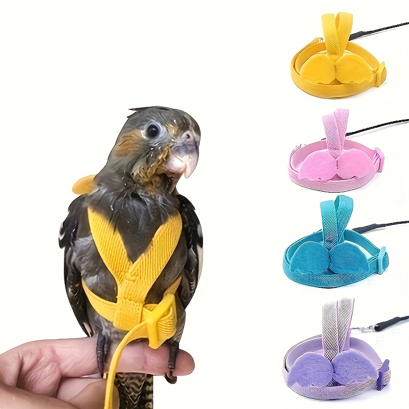 

Adjustable Pet Parrot Bird Harness With 6-foot Anti-bite Nylon Training Leash - Outdoor Traction Rope Straps For Small Parrots