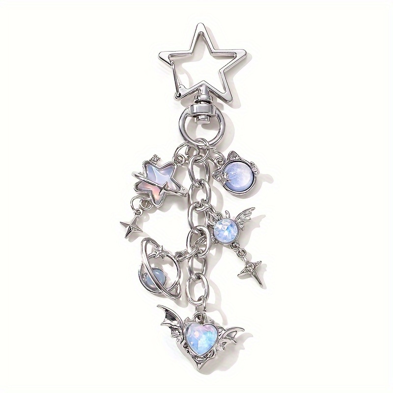 1pc Star Cross Wings Moon Haoshi Keychain, Gift For Eld, Gift For Ramadan
