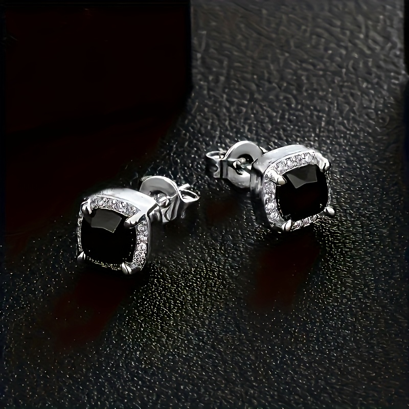 Luxurious Women's Stud Earrings with Synthetic Zirconia