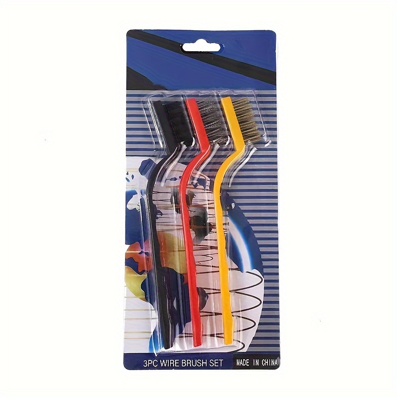 Gas Stove Cleaning Brush 3-pack Kitchen Supplies Range Hood Cooktop Cleaning Tool Steel Wire Small Brushes