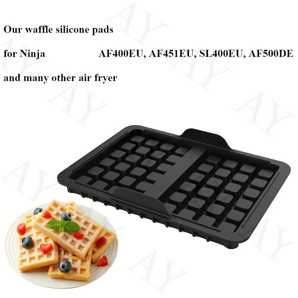 1/2pcs Air Fryer Silicone Liners Non-Stick Reusable Air Fryer Waffle Baking Pan Waffle Mold for Ninja AF400EU AF451EU SL400EU AF500DE Models and Many Other Air Fryers Accessories