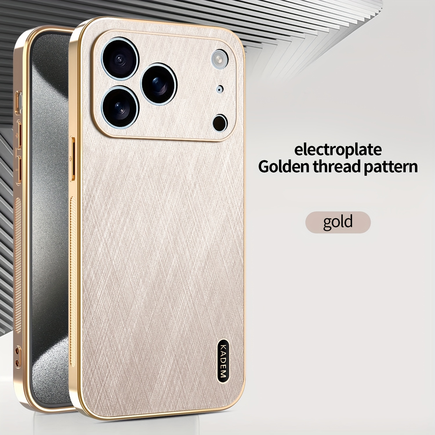 TEMU Phone Case: Suitable For Iphone 17 Air, Iphone 17 Pro, Iphone 17 Pro Max, Iphone 17 New High-end Golden Texture Case For Men And Women,