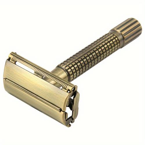 brass short handle travel manual razor universal double sided blade