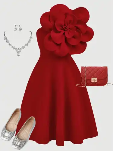 red dress outfits polyvore Untitled #372