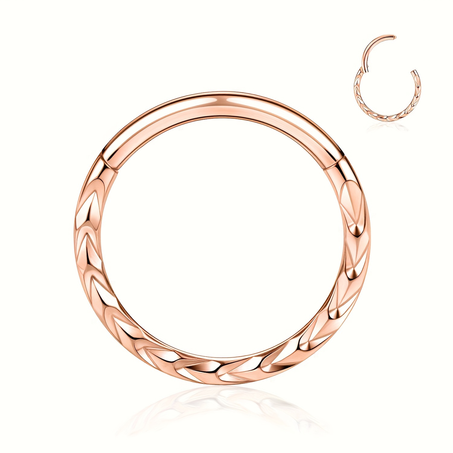 TEMU 1pc 16g Nose Ring 316l Surgical 316l 316l Stainless Steel Cartilage Earrings Nose Ring Septum Clicker Hinge Ring Lip Ear Piercing Earrings