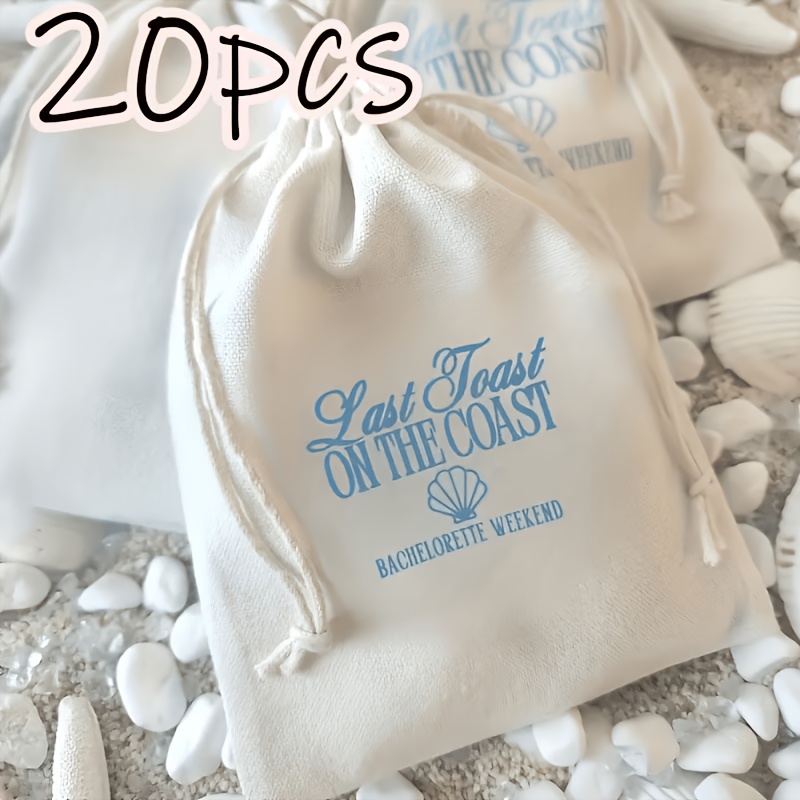TEMU Gift For Her/him 20pcs Set [customizable] A Drawstring Gift Bag With A Customizable Design, Text, Or Logo, With Multiple Uses, Used As A Fabric
