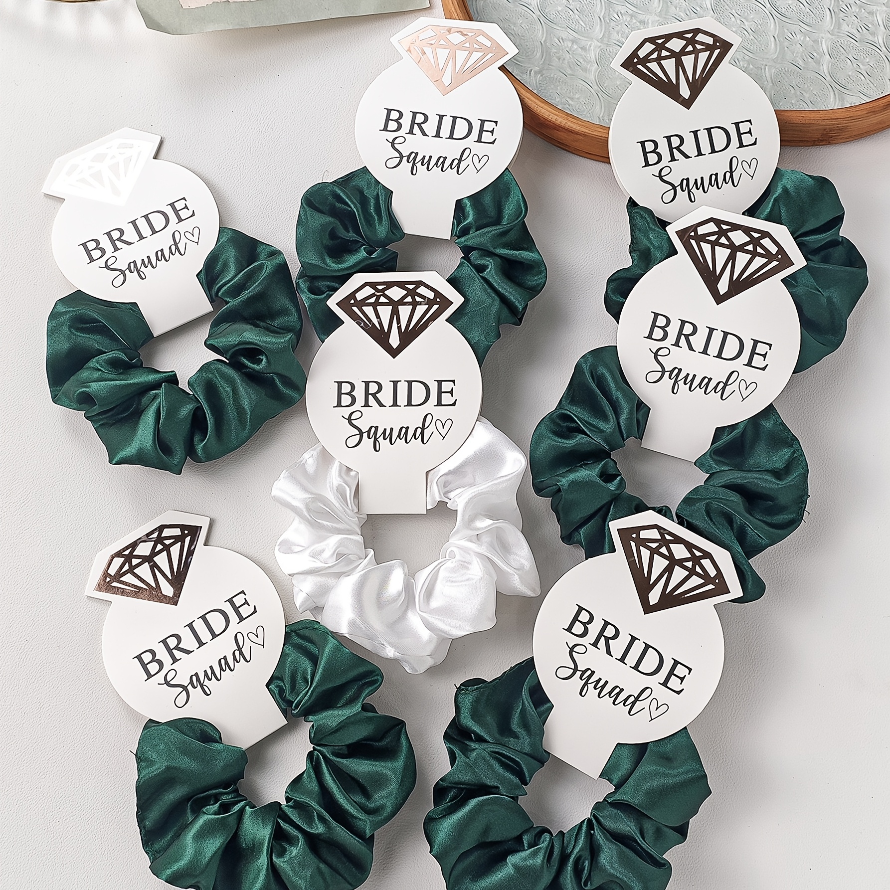 10 pack elegant fabric hair scrunchies set soft bride - Temu display picture 3