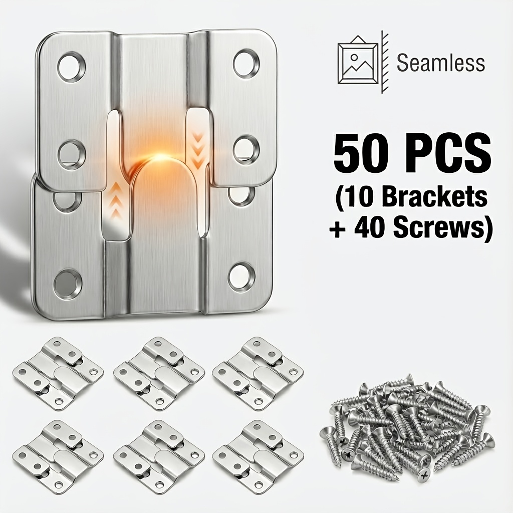 10 Paires De Crochets Murales French Cleat (Z Clip) - Aluminium - Neuf - Pour Cadres