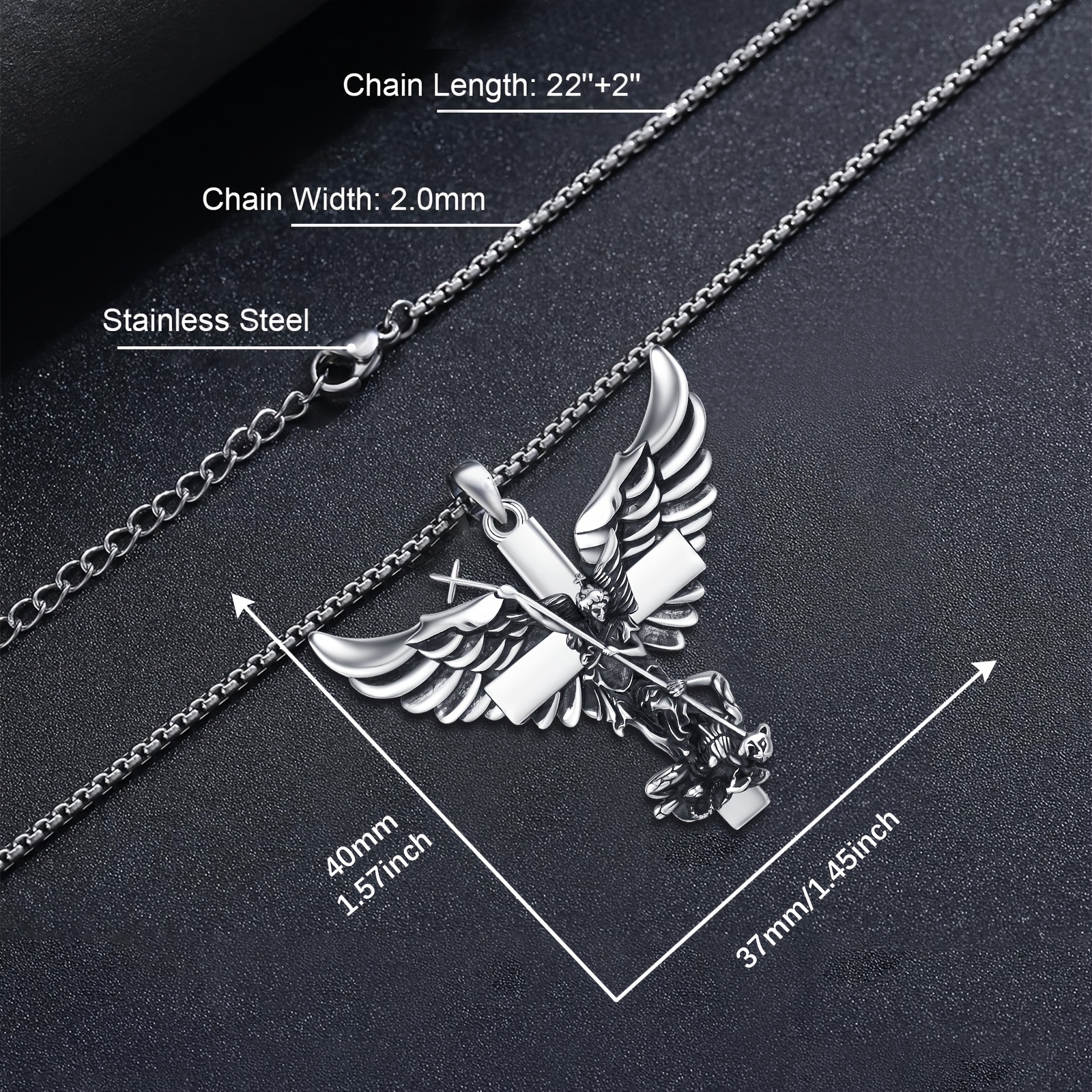 Elegant St Michael Necklace
