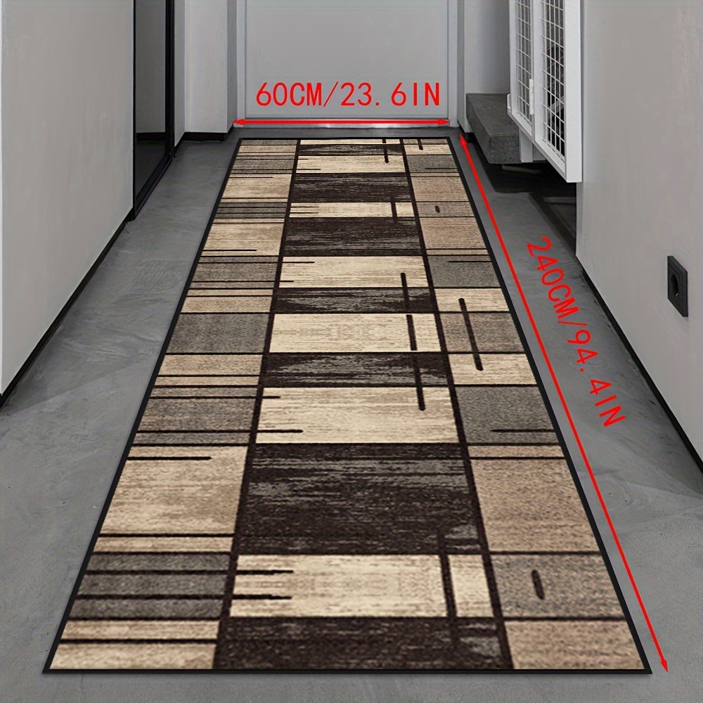 Image of [] 1pc, Modern Geometric Pattern Hotel Long Carpet, Christmas Decorated Gifts, Light Luxury And Easy Banquet Hall Rug, Villa Entrance Non-slip Mat, Comfortable And Easy To Clean Study Rug, Xmas