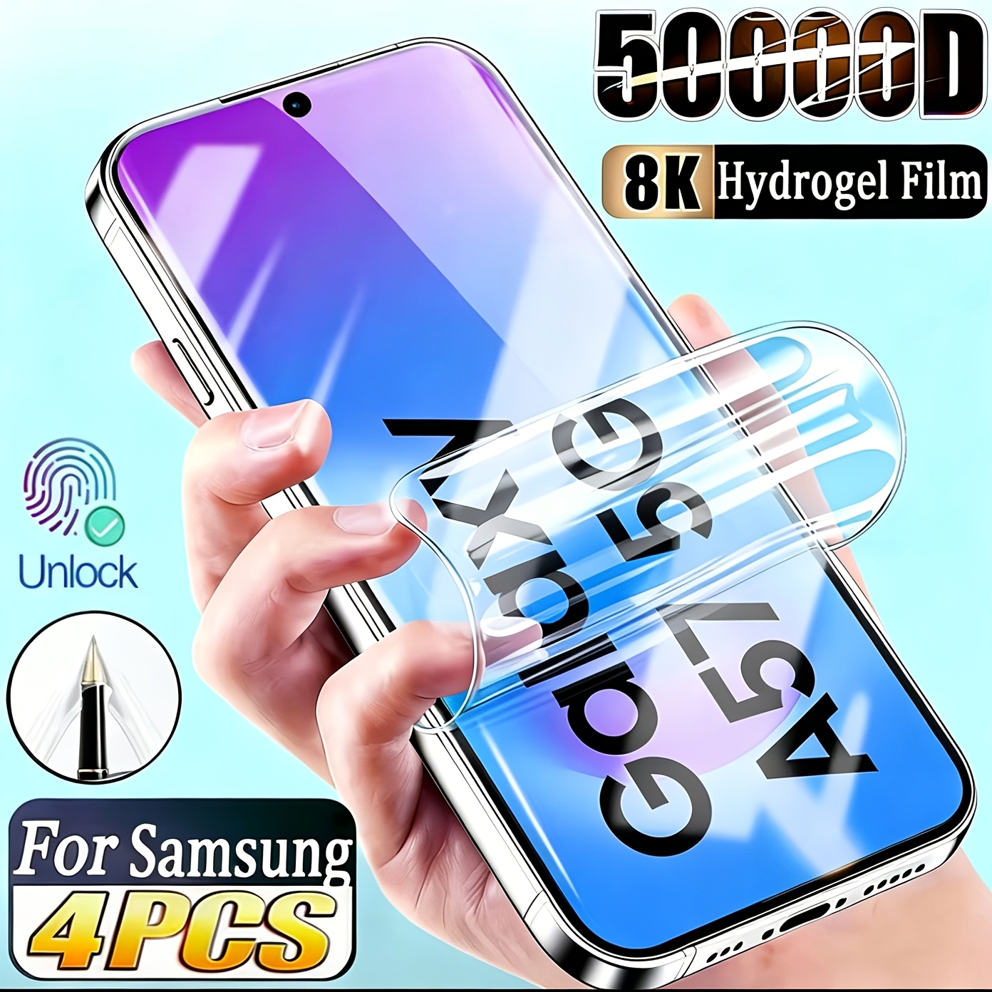 4 bucăți Folie Hidrogel Ultra HD pentru for Samsung Galaxy A57 5G A17 A07 A37 A16 A26 A36 A56 A15 A25 A35 A55 A14 A24 A34 A54 A53 A33 5G A13 A52 A52S A32 A12 Protecție de Ecran cu Acoperire Completă