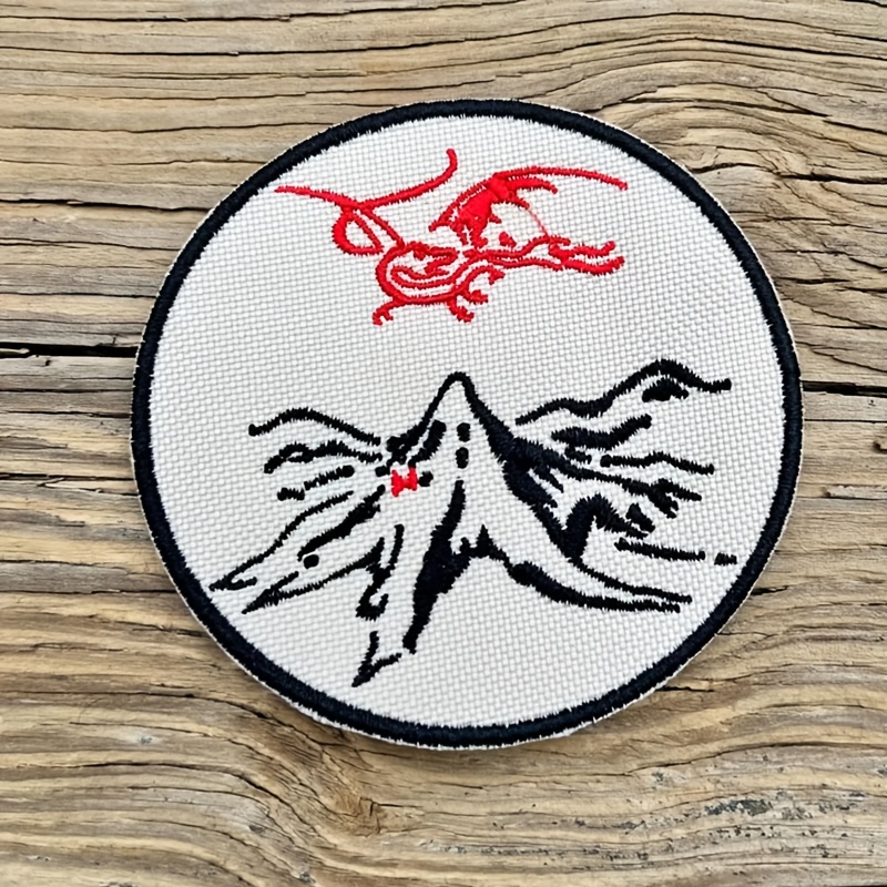 TEMU 1pc Fantasy Mountain Embroidery Patch Clothing Decoration Fabric Sticker Accessory
