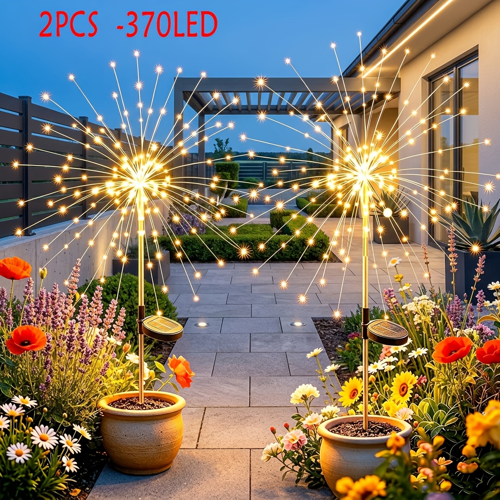 2/4/8pcs Solar Garden Lights, 185led 1500lm Solar Firefly Lights, Swaying Outdoor Landscape Lights, Ip65, 1500mah Solar Powered Decorative Lights For Garden, Yard, Lawn, Pathway, Patio